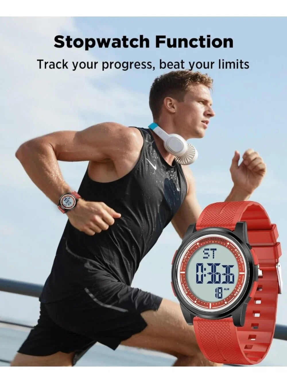 Ultra-Thin Waterproof Digital Sports Watch for Men & Women - 50M, Lightweight